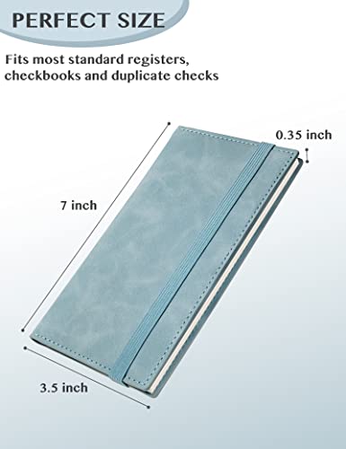 Image of Zreal Checkbook Cover for Men & Women Snakeskin Pattern, Blue-Gray, 7.0 x 3.5 x 0.35 inches, Minimalist