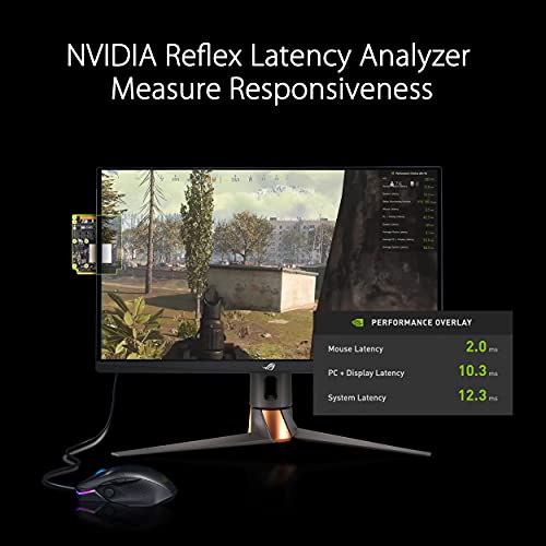 ASUS ROG Swift 27” 1440P Gaming Monitor (PG279QM) - WQHD, Fast IPS, 240Hz, 1ms, G-SYNC, NVIDIA Reflex Latency Analyzer, DisplayHDR400, Eye Care,