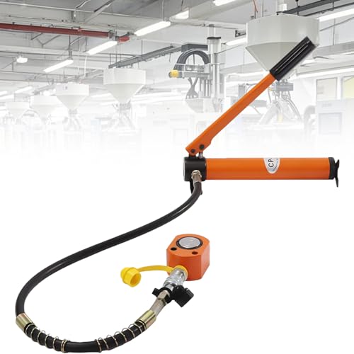 Cilindro Idraulico Ram 10t, Porta Power A Basso Profilo, Con Pompa Manuale Idraulica Cp-180, Per Ponti, Edilizia, Industrie Di Macchinari