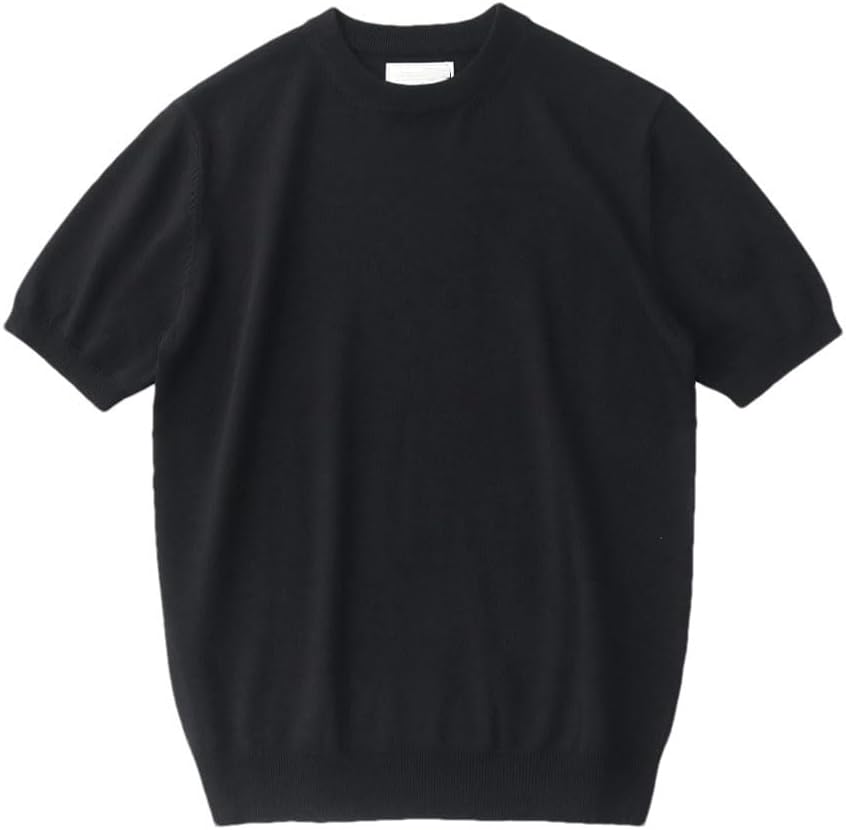 Mens Short Sleeve Pullover Sweater O Neck Vintage Simple Solid Color Business Casual Pullovers