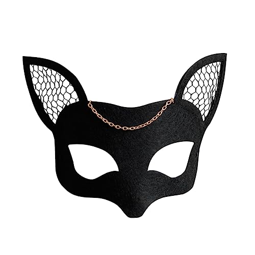 LIFKOME Cosplay Mask Party Face Masks Bio Collagen Face Mask Masquerade Halloween LED Face Mask Masquerade Men Masquerade Masks Creepy Halloween Decoration Masks Cat Costume Women Black