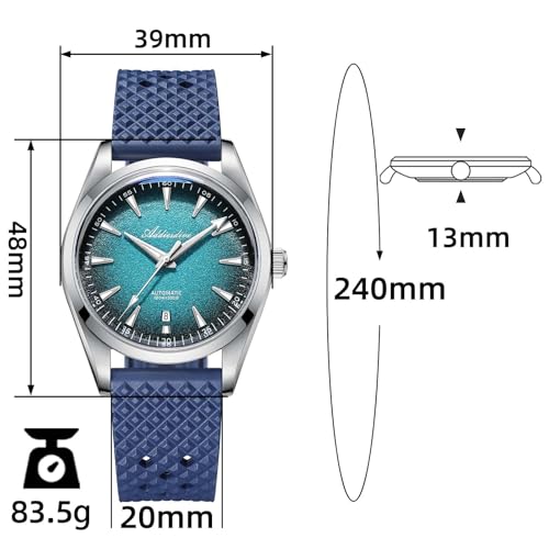Image of ADDIESDIVE Mens Watch Automatic NH35 /8215 200M Luminous Easy to Read Dial Wrist Watch Minimalist Fashion Simple Watch Analog Date with Leather Strap and Bracelet