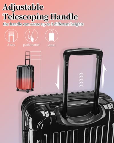 Image of Luggage Set, 20 Inch Carry on Luggage, 24 Inch Checked Luggage Lightweight Hardside Suitcase With Spinner Wheels, TSA Lock, 2-Piece Set