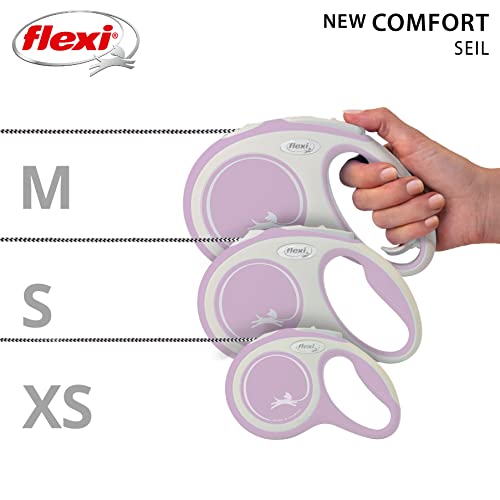 flexi Hundeleine, ausziehbar mit weichem Griff, 3 m / 5 m / 8 m / 8 m / 8 - 20 kg, small, rose