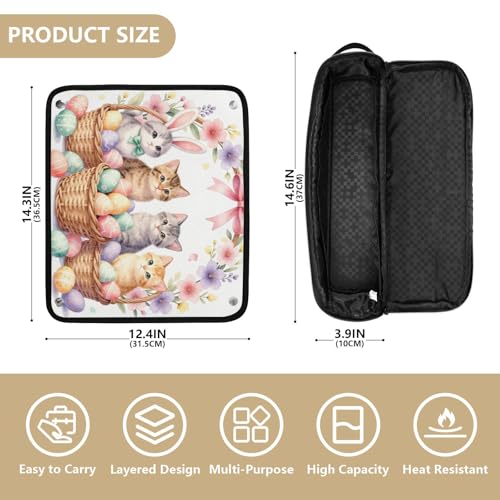 Estuche de viaje 2-en-1 para plancha rizadora con tapete para plancha, organizador portátil para herramientas calientes y accesorios para el cuidado del cabello miniatura 4