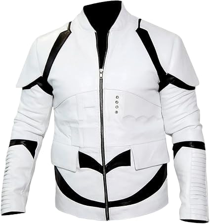 Girl’s Trooper White Leather Jacket – Sleek. Strong. Stylish.
