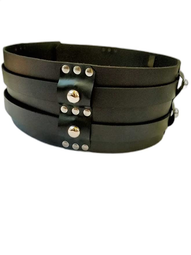 Medieval Belt - Double Spectacle Buckle Roman Gladiator Leather Belt Wide Kidney Belt medieval leather belt, Black2