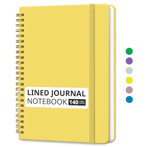 Image of Taja Lined Spiral Notebook for Work, 5.7 inchx7.9 inch Spiral Journal College Ruled
