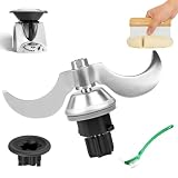 Teigmesser für Vorwerk Thermomix TM31, Edelstahl Knetmesser mit Dichtring für Vorwerk Thermomix Küchenmaschine, Kein Teig-Rückstand (Enthält 1*Reinigungsbürste + 1*Teigschaber + 1*Motorkupplung)