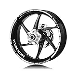 Jante Stickers kit Kit De Protection Jantes Réfléchissantes pour Moto pour BMW K1200R K1200 K 1200 R Reflective Rim Stripe Sticker(Blanc)