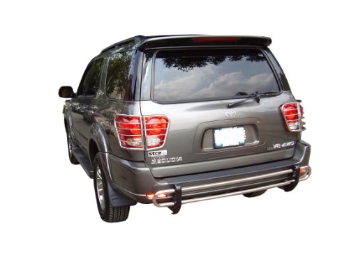 Black Horse Rear Bumper Guard Single Tube Stainless Steel Compatible with 2013-2018 Toyota RAV4 (Excl. 2018 Adventure Trim)-8D093945SS-S