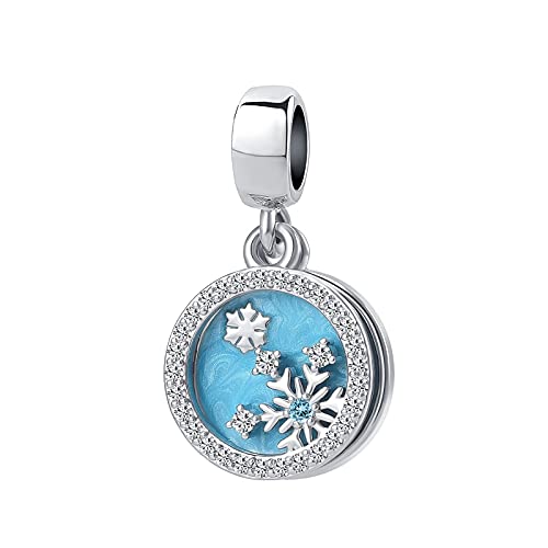 Image of Christmas Holiday Season Charms for Pandora Bracelets New Snowflake Santa Claus Home Moose Gift Tree Candy Cane Snow Globe