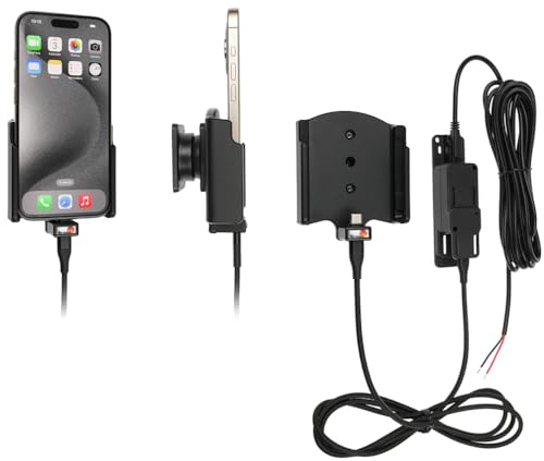 Brodit Gerätehalter 727369 | Made IN Sweden | mit Ladefunktion für Smartphones - Apple iPhone 15, iPhone 15 Pro