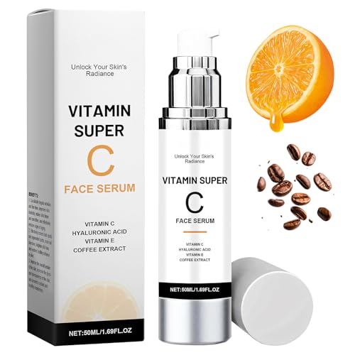 Vitamin C Serum Bio mit Hyaluronsäure Kaffeeextrakt und Niacinamide,Vegane Formel, für alle Hauttypen, Der Glatten Haut Feuchtigkeits Spendend (1 Stück) Vitamin C Serum Bio mit Hyaluronsäure Kaffeeextrakt und Niacinamide,Vegane Formel, für alle Hauttypen, Der Glatten Haut Feuchtigkeits Spendend (1 Stück)