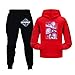 Girls 2 Piece K Pop Singer Outfits Cute Cartoon Graphic Hoodies and Pants Casual Tracksuit Fashion Clothing Sets