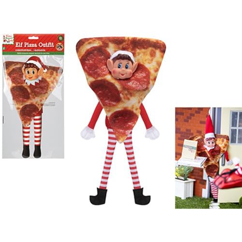 PMS Elfos portándose mal Vestido de disfraz de elfo para vestirse como accesorio novedoso de Navidad Pizza