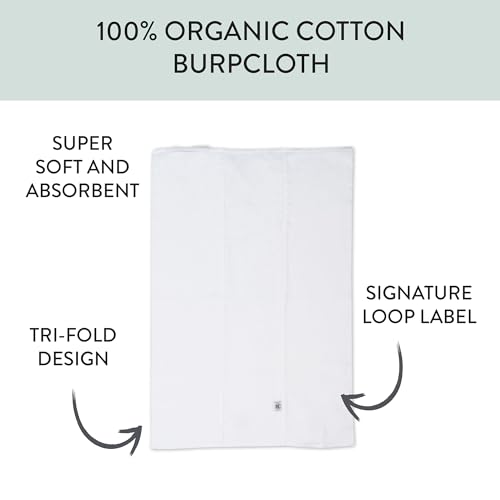 HonestBaby Tri-fold Knit Burp Cloths Soft Absorbent 100% Organic Cotton for Baby Boys, Girls, Sage Ombre, One Size by HonestBaby - Used condition - Image 2