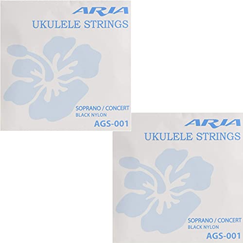 AA ubNiC EN \vm/RT[gp Aria Black Nylon Ukulele Strings AGS-001 (2Zbg)