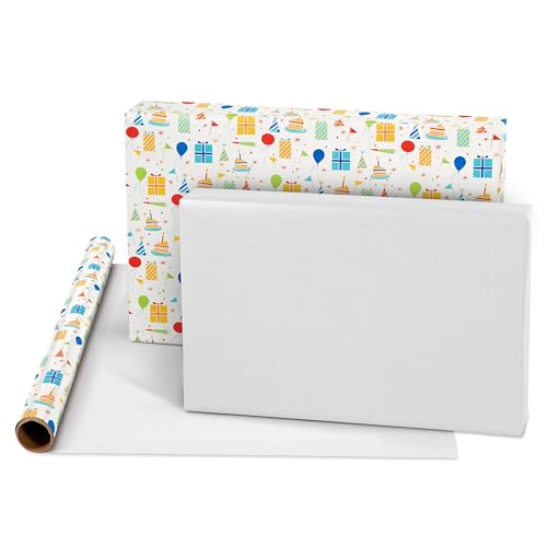 American Greetings Reversible Happy Birthday and All-Occasion Wrapping Paper, Bright Colors (4 Rolls, 160 sq. ft.) by American Greetings - Image 5