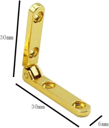Miniatura 2 de Lasenersm Bisagras clásicas doradas de 1.181 x 1.181 in (6 unidades, aleación de zinc, 90 grados, montaje en superficie)