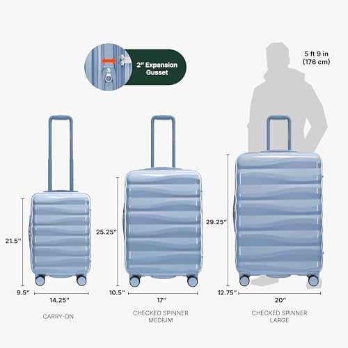 Image of Traveler's Choice Edinburgh II Hardside Spinner Luggage, TSA Lock, Blue, 21 inch Carry-on