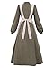 LTAKK Colonial Dress Women Pioneer Costume Pilgrim Prairie Dresses with Floral Pinafore, Small