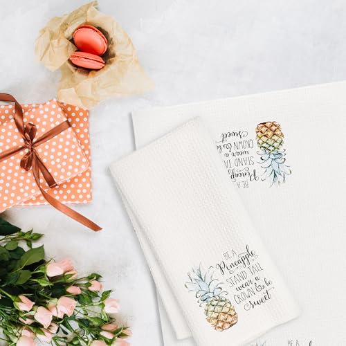 Mancheng-Zi 931MCZ-MJ Inspirational Pineapple Kitchen Towels, Pineapple Dish Towels thumb #4