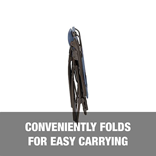 Bliss Hammocks Gfc-436Wdb 30" Wide Xl Zero Gravity Chair W/ Canopy, Pillow, & Drink Tray Folding Outdoor Lawn, Deck, Patio Adjustable Lounge Chair, 360 Lbs. Capacity, Denim Blue #TOP5