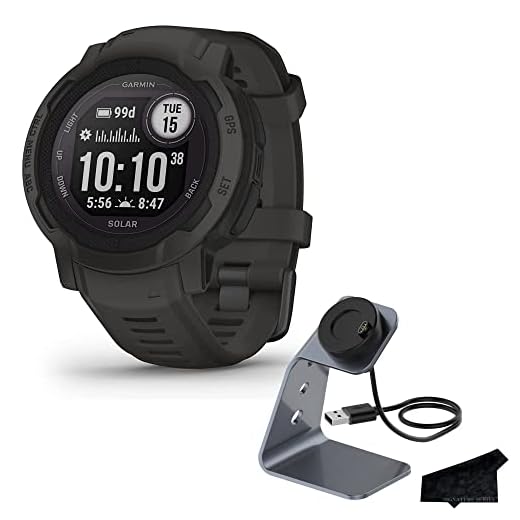 Garmin Instinct 2 Standard Edition, Rugged Outdoor Smartwatch with GPS, Graphite | Heart Rate Monitor, Built-in Sports Apps, Up to 28 Day Battery Life with Signature Series Charging Bundle