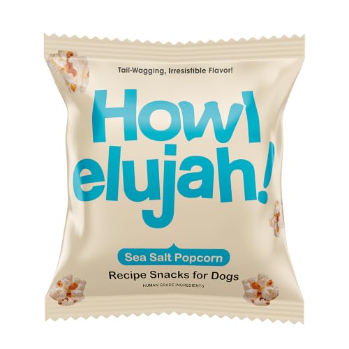 HOWLELUJAH! Sea Salt Popcorn Dog Treats, Human-Grade & No-Prep Snacks
