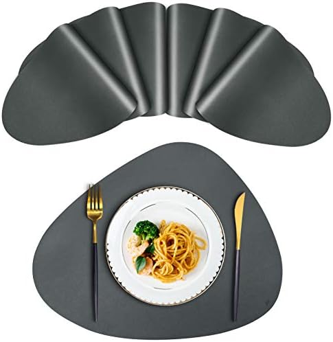 JTX Placemats Set of 2 Round Leather for Dinner Table Mats Heat-Resistant Non-Slip Washable Insulation Coffee Mats Kitchen Place Mats Nordic Style Placemats