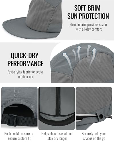 Image of CLAPE Snapback 5 Panel Hat for Men Flat Bill Funny Trucker Hats Running