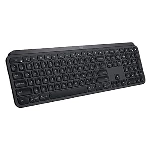 Logitech MX Keys Advanced Wireless Illuminated Keyboard, Tactile Responsive Typing, Backlighting, Bluetooth, USB-C, Apple macOS, Microsoft Windows, Linux, iOS, Android, Metal Build (Black)
