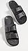 Freedom Moses-Women's Two Band Unisex Slides, Black, 10-10.5 US Women/8-8.5 US Men