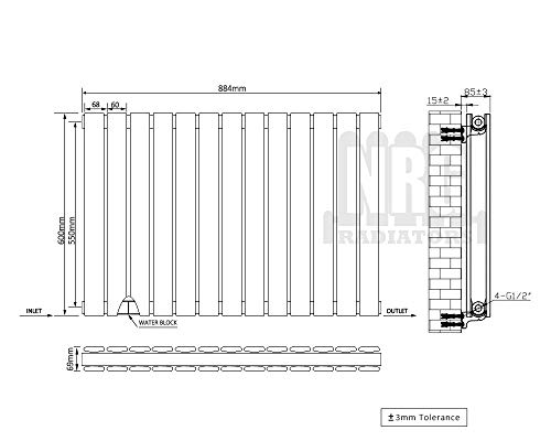 Radiateur horizontal double panneau plat compact à haute émission thermique - 7