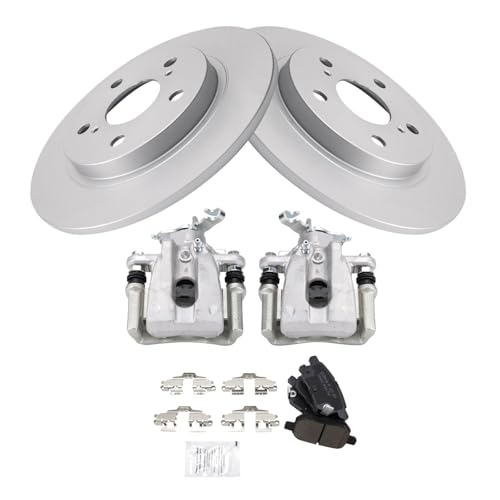 Image of TRQ Brake Pad & Rotor Kit Ceramic Premium G-Coated Compatible with 2009-2010 Pontiac Vibe 2009-2013 Toyota Matrix