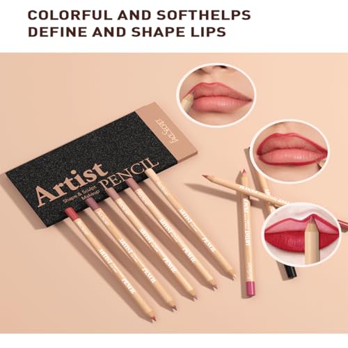 8 PCS Lip Liner Pencil Set - Matte Nude Lip Contour Lipliner, Waterproof Long Lasting Lipstick Lip Liner Set, Smudge-Proof Lip Pen (#8PCS-04)