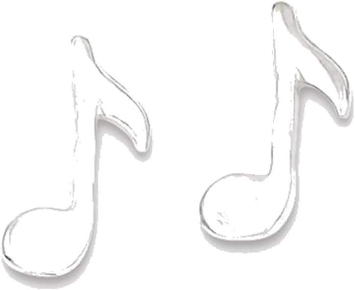 Sterling Silver Musical Note Mini Earrings