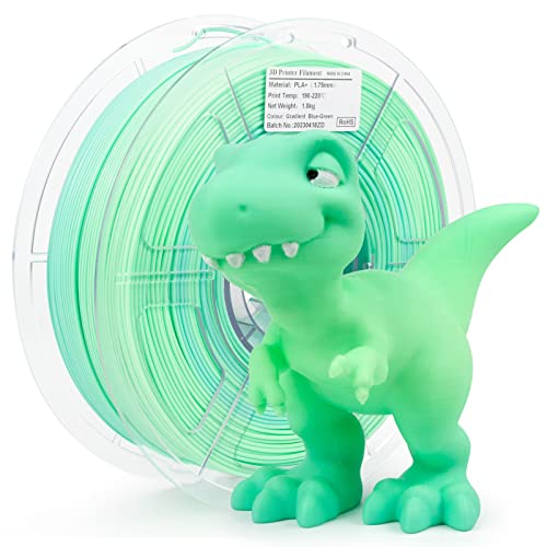 Image of iSANMATE PLA+ 3D Printer Filament, Pla Filament 1.75mm Gradient Multicolors Filament, Color Change Rainbow Filament, Green, Blue 3D Printing Material 1KG