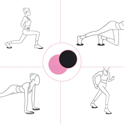 Dual Sided Gliding Discs,Exercise Gliding Discs Dual Sided Pilates Sliding Discs Twist Exercise Disc Abdominal Exercise Equipment for Abdominal,Home Exercises to Strengthen Core,Glutes,Abdomen(Pink) - Image 4