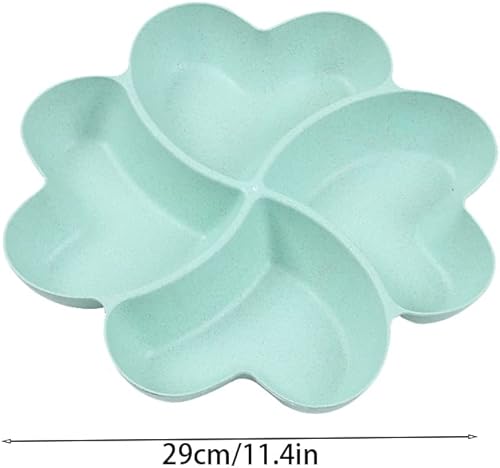 Miniatura 13 de Bandeja dividida para servir, plato seccionado de aperitivo, plato para servir postres, platos de plástico reutilizables, bandeja redonda