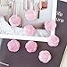 RECKSI 4PCS Hand Carved Natural Crystal Rose Flower Figurines Decor Set Drilled Flower Stone Kit for DIY, Jewelry Making, Rose Quartz
