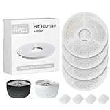 Summerpaws Cat Water Fountain Filter, 4 Pack Replacement Filters & 4 Pack Replacement Pre-Filter Sponges for 101.4oz/3L Automatic Water Fountain, 4 Months Set of Replacement Filter