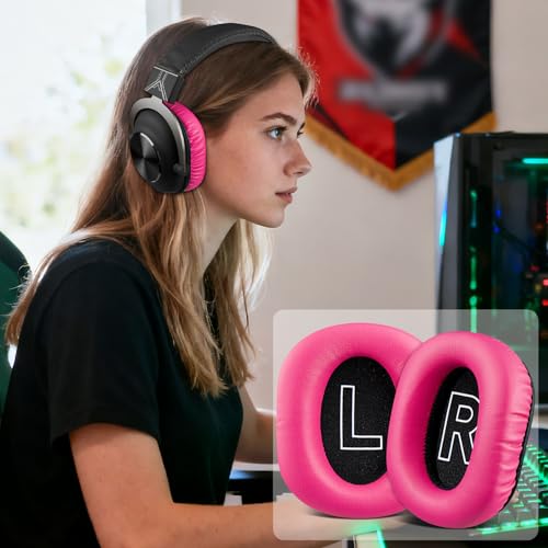 Image of SOULWIT Earpads Replacement for Logitech G Pro, G Pro X, G Pro X 2, G Pro X SE Headphones, Ear Pads Cushions with Soft Protein Leather and High-Density Memory Foam - Magenta
