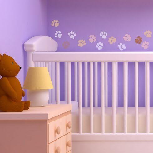 Miniatura 3 de Plantilla de huellas de pata de gato, divertida decoración de pared de bricolaje - por Cutting Edge Stencils