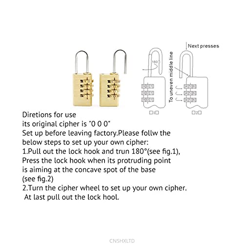 Cadenas en laiton KmoNo robuste avec combinaison de sécurité à 4 chiffres - 7