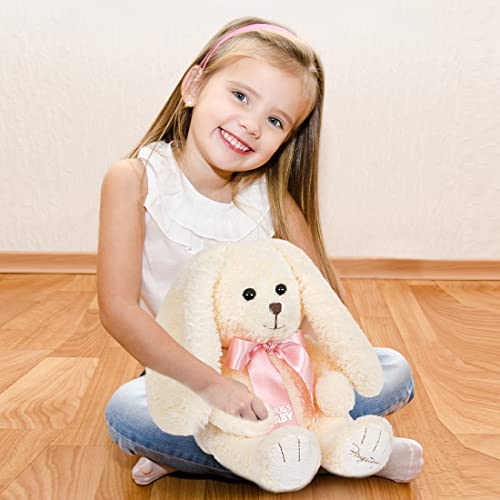 Snowolf Teddy Bear Stuffed Animal Bunny Rabbit Plush Toy Cute Rabbit Doll, Long Ears Bunny Plush Toy Great Birthday Gifts For Kids Boys Girls, Buddy, 16 Inch, Ice Cream #TOP4