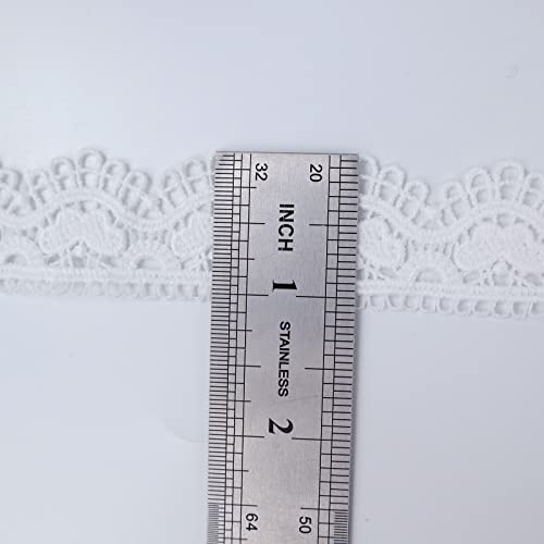 Venice Lace Trim White Lace Trim Sewing Scallop Edge Trim For Crafts, Dress, Gift Wrapping, Wedding, Home Decoration (7 Yards X 1 Inch) #TOP1
