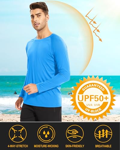 Image of MAGCOMSEN Men's Long Sleeve Shirts UPF 50+ UV Sun Protection Athletic Shirts for Hiking Running Workout Rash Guard
