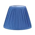 Aspen Creative 56502, Hardback Empire Transitional UNO Lamp Shade, Mushroom Pleated Blue Faux Silk Fabric, 5" Top x 9" Bottom x 7" Slant Height, Slip 33mm